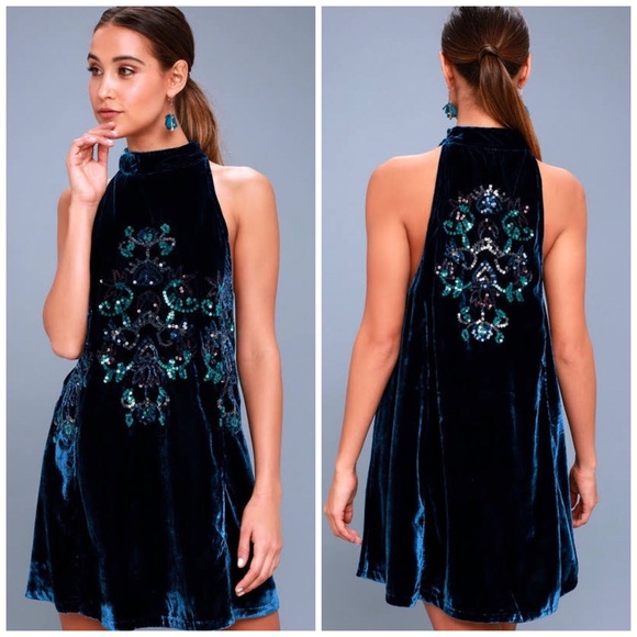 Free People Dresses & Skirts - NWT Free People Velvet Sequin Mini Dress